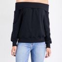 Good American  black off the shoulder sweatshirt Photo 8