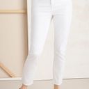 Chico's NWT  So Slimming No-Stain White Girlfriend Crops Jeans White Stretch Photo 2