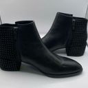 Donald Pliner  DEVASP LEATHER & SUEDE STUDDED BOOTIE black soft leather size 8M Photo 5