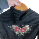 Harley Davidson Evangeline XS Embroidered Heart Nylon Knit Full Zip Jacket Photo 3