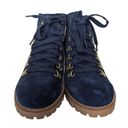 Jack Rogers Poppy Flannel Hiker Lug Boots Blue Suede Size 6.5 Photo 5