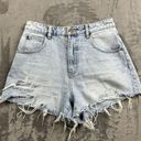 Rolla's  Shorts Womens Size 26 Mirage High Rise Loose Fit Light Wash Denim Raw Hem Photo 0