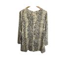 Harper  Wren Snakeskin Print Dress S Shift Long Sleeved Cream Evening Flowy Photo 4