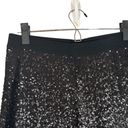 Bisou Bisou  Black Metallic Sequin Skinny Ankle Dressy Legging Pants Women Sz M Photo 5