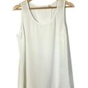 New York & Company White Chiffon Split Back Tank Top M Size M Photo 0