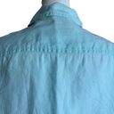 Talbots  Irish Linen Blouse Medium Turquoise 3/4 sleeve Shirt Top Button Front Photo 6