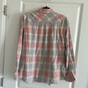 Talbots  Metallic Button Front Shirt Dazzling Plaid, Coral And Grey , Siz… Photo 2