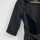 Tahari Wrap Coat Soft Faux Suede Black Belted Trench Women’s Small Photo 2