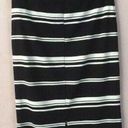 Forever 21  Black & Cream Striped Midi Skirt Photo 1