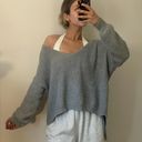 White Fox Boutique Gray Knit Oversized Sweater Photo 5