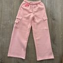 Edikted NWT  Baby Pink Wide Leg Cargo Sweatpants (S) Photo 1