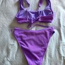 Wild Fable NWT Purple Ribbed Two Piece Bikini Set Photo 3