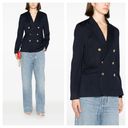 Polo  Ralph Lauren Double Breasted Knitted Blazer Peak Lapel Navy Blue Women's 0 Photo 1