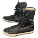 Arizona Jeans Co Faux Fur Lined Black High Top Sneakers w Snaps For Folding Shorter Wm 8 Photo 1