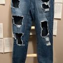 Cello Denim Ripped High Waisted Jeans with Black Mesh Fishnet Photo 5