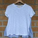 Kate Spade  Broome Street White Blue Striped Peplum Ruffle Tee medium Photo 0