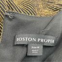 Boston Proper NWT  Glitter Wide Leg Jumpsuit Black & Gold Stripe Size Medium NEW Photo 11