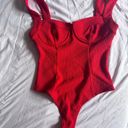 ASTR Red Bustier Bodysuit Photo 0