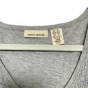 DKNY  Jeans Womens Sz XS Gray Shirt Short Sleeve Top Baby Doll V-neck Smocked NWT Photo 3