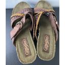 Skechers  Braided Leather Buckle Cork Wedge Slip On Sandal Brown Women US 7 Photo 7