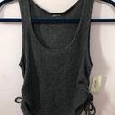 Gilly Hicks by Hollister Ruched Drawstring Gray Ribbed Cropped Tank Photo 0