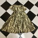 J.Crew  Collection Goma Tiered Midi Dress Pleated Ruffles Metallic Gold Lamé sz4 Photo 5