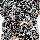 Parker Black Orange Blue Animal Print 100% Silk Sleeveless V-Neck Mini Dress XS Photo 2