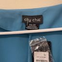 City Chic NEW  Shibara Wrap Longline Blouse Seafoam Blue Flowy Plus Sz 24 2XL Photo 7