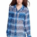 Equipment  Femme blue snake print 100% silk button down blouse size S Photo 0