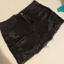 American Eagle Ripped Black Denim Skirt Photo 0