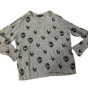 360 Cashmere  Skull Cashmere Riley Skull-Print Gray Cashmere Sweater size small 1 Photo 4