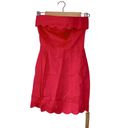 Reformation  NEW Isles Linen Strapless Scalloped Mini Dress Corvette Pink Size 0 Photo 1