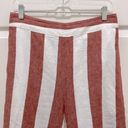 Madewell  Linen Blend Orange & White Stripe Wide Leg Pants Photo 3