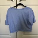 Forever 21 Short Sleeve Cropped Blue V-Neck Tee Shirt Photo 3