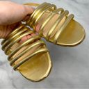 Christian Louboutin  Vildo Metallic Gold Strappy Slingback Flat Sandals Shoes 36 Photo 3