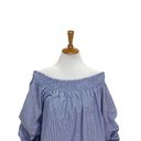 Rebecca Minkoff  Karis Blouse Blue Size L Stealth Wealth Coastal Preppy Beach Photo 3