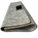 Kate Landry  Clutch Silver White Textured Faux Leather Bag Purse 12.9"x1"x5" Photo 7