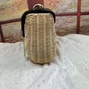 Sam Edelman Millie Basket Flap Shoulder Bag - Black / Rattan Photo 4