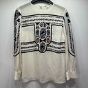 Veronica Beard  Pipes & Shaw LLC 100% Silk Embroidered Long Sleeve Blouse Size 6 Photo 2