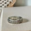 American Vintage Vintage Silver Filigree Cut Out Band Ring “Romana” Classic Stacking Simple Minimal Lattice Jewelry Photo 0