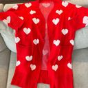 Krush NWT  Kandy Boutique Love Me Or Not Heart Print Cardigan S-XL Red Photo 2