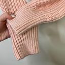 Lovers + Friends  Mockneck Cropped Loose Knit Pink Long Sleeve Wool Blend Sweater Photo 3