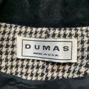 Houndstooth Vintage Dumas Jacket Black White  Velvet Collar Blazer Boxy Oversized Photo 6