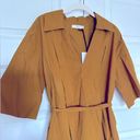 Krass&co  Tie Waist Tton‎ Poplin Midi Dress - Dijon- NWT- M Photo 6