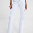 ZARA NEW  White High Waisted Flared Jeans Button Fly Frayed Hems Size 4 Photo 0