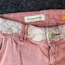 Pilcro  Pink Hyphen Chino Pants Size 26P Embroidered Floral Waist - 30x28 actual Photo 5