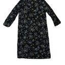 Karen Kane  Dress Sz XS Black Blue Floral V neck Photo 1