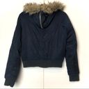 American Eagle  Outfitters Split Faux Fur Hood Bomber Jacket Photo 3