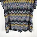 Dress Barn  Plus Size 1X Top Chevron Purple Blue Drape Neck Short Sleeve 1058 Photo 7