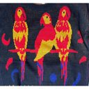 Chateau NEW Vtg  Womens Sweater 80s Black Red Yellow Parrot Bird 3/4 Sleeves Sz M Photo 5